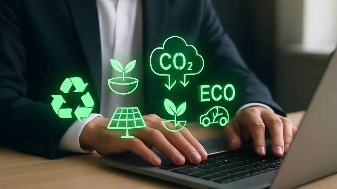 jemand schreibt auf einem Laptop